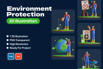 Protection de l'environnement Pack 3D Illustration