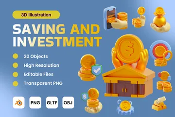Épargne et investissement Pack 3D Icon