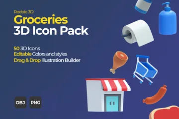 Épiceries Pack 3D Illustration