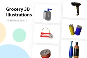 Épicerie Pack 3D Illustration