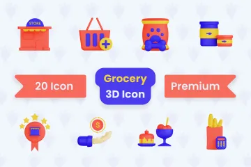 Épicerie Pack 3D Illustration