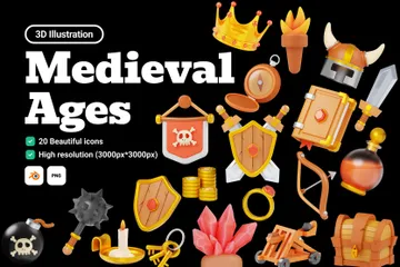 Âges médiévaux Pack 3D Icon