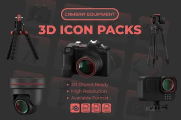 Equipamento de câmera Pacote de Icon 3D