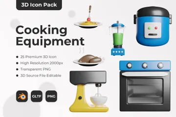 Equipamento de cozinha Pacote de Icon 3D