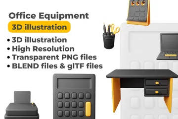 Equipamento de escritório Pacote de Icon 3D