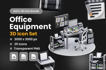 Equipamento de escritório Pacote de Icon 3D