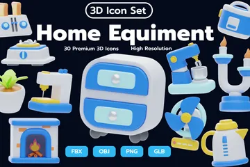 Equipamento doméstico Pacote de Icon 3D