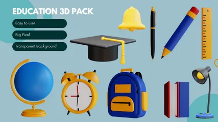 Equipamento educacional Pacote de Icon 3D