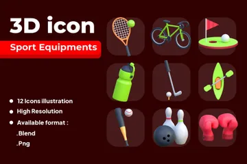 Equipamento esportivo Pacote de Icon 3D