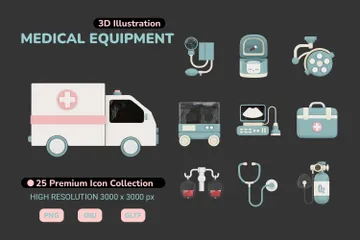 Equipamento médico Pacote de Icon 3D