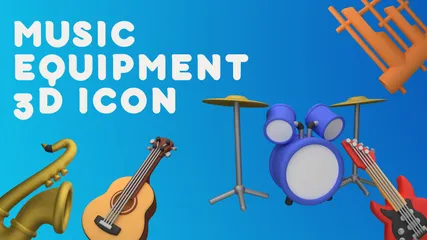 Equipamento Musical Pacote de Icon 3D