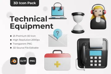 Equipamento técnico Pacote de Icon 3D