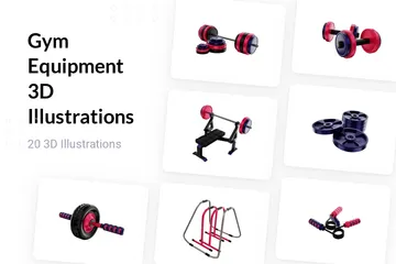 Équipement de gym Pack 3D Illustration