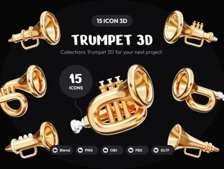 Équipement de musique pour trompette Pack 3D Icon