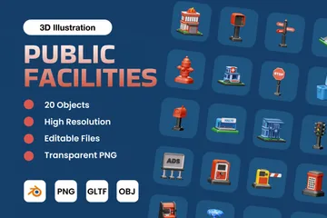 Les aménagements publics Pack 3D Icon