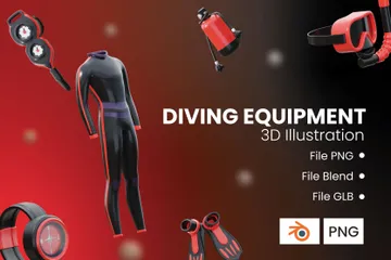 Equipo de buceo Paquete de Icon 3D