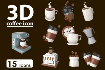 Equipo de cafe Paquete de Icon 3D