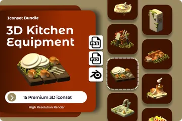 Equipo de cocina 3D Icon Pack