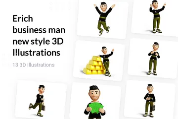 Erich Homme D'Affaires Nouveau Style Pack 3D Illustration