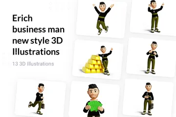 Erich Homem de Negócios Novo Estilo Pacote de Illustration 3D