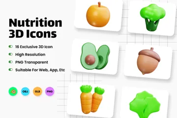 Ernährung 3D Icon Pack