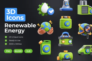 Erneuerbare Energie 3D Icon Pack