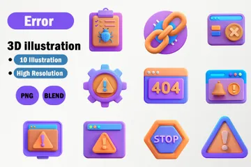 Error 3D Icon Pack