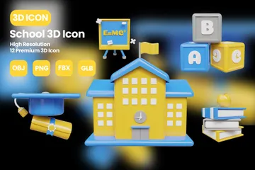 Escola Pacote de Icon 3D