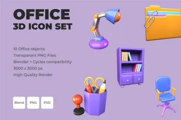 Escritório Pacote de Icon 3D