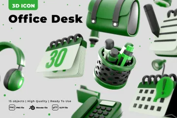 Escritorio de oficina Paquete de Icon 3D