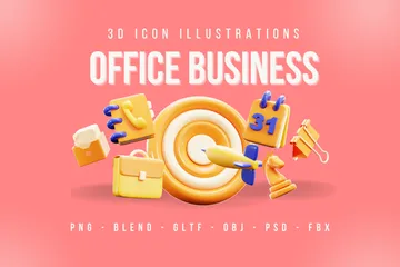 Negócios de escritório Pacote de Icon 3D