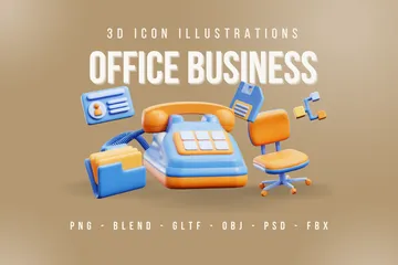 Negócios de escritório Pacote de Icon 3D