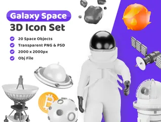 Espace Galactique Pack 3D Illustration