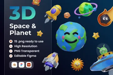 Espace et planètes Pack 3D Icon