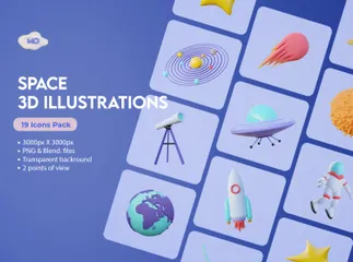 Espacio Paquete de Illustration 3D