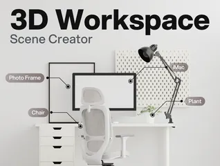 Espacio de trabajo Paquete de Icon 3D