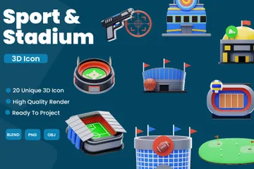 Esporte e Estádio Pacote de Icon 3D