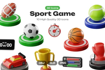 Jogo de esporte Pacote de Icon 3D