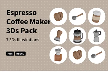 Espresso Coffee Maker 3D Icon Pack