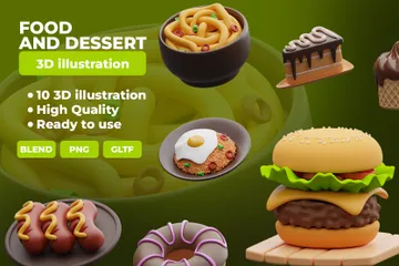 Essen und Dessert 3D Icon Pack