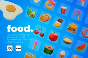 Essen und Trinken 3D Icon Pack