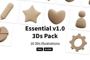 Essencial V1.0 Pacote de Icon 3D