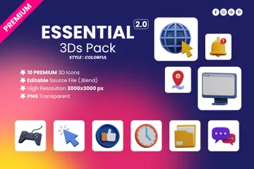Essencial V2.0 Pacote de Icon 3D