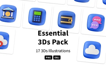 Free Essential 3D Icon Pack