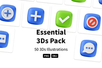 Essential Icon 3D Icon Pack