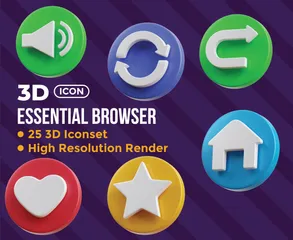 Essential Browser 3D Illustration Pack