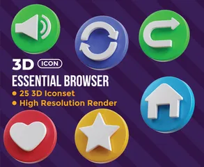 Essential Browser 3D Icon Pack