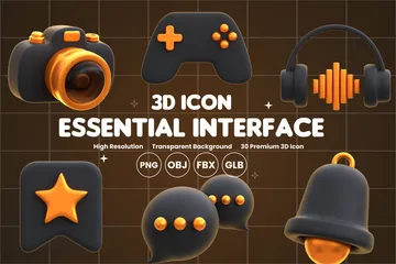 Essential Interface 3D Icon Pack