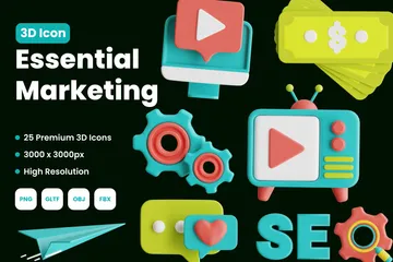 Essential Marketing 3D Icon Pack