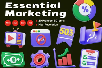 Essential Marketing 3D Icon Pack